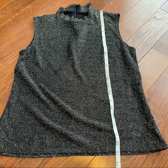 Black w/ Silver Sleeveless Turtleneck Top - Picture 6 of 12